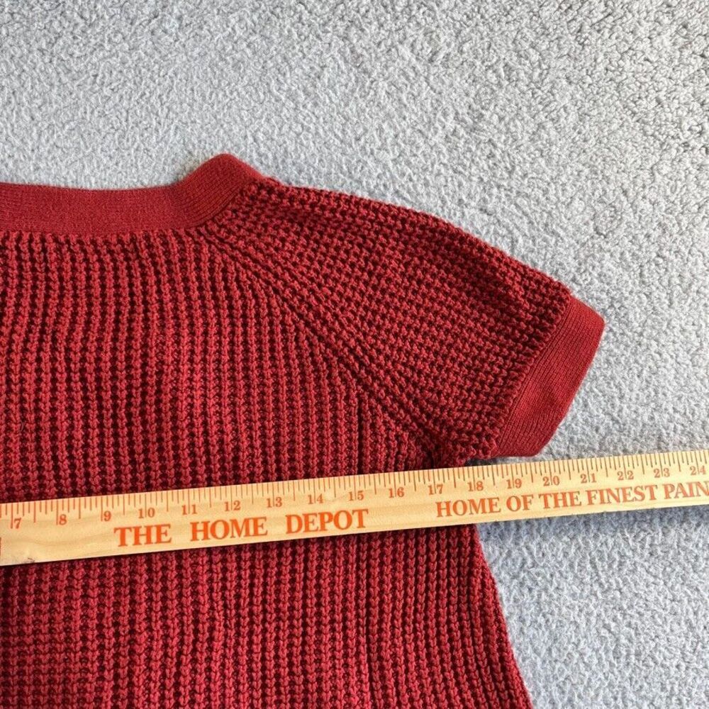 NEW‎ Banana Republic Cardigan Sweater Womens Small Red Angora Blend Chunky - Picture 15 of 16
